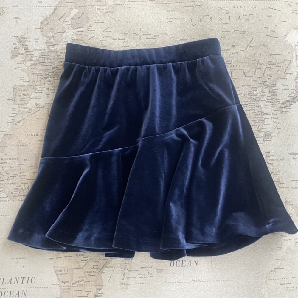 Crewcuts Velvet Skirt Size 6-7 Blue